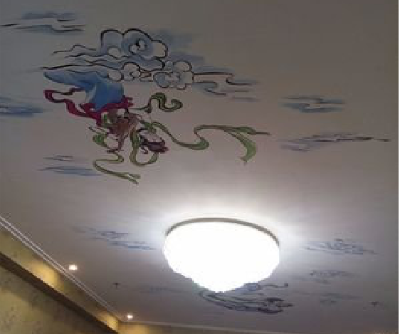 绥德如何快速绘制天花板上的手绘墙？