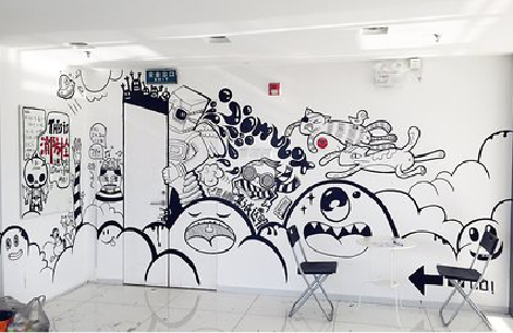 绥德手绘墙并非传统涂鸦。